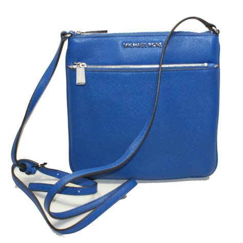 michael kors electric blue flat cross body bag|Michael Kors blue jean handbags.